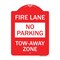 Signmission Fire Lane Sign No Parking Tow-Away Zone, Red & White Aluminum Sign, 18" x 24", RW-1824-23992 A-DES-RW-1824-23992 - alternate 1